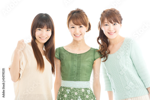 Photo: Beautiful young women isolated on white background Beautiful young women isolated on white background