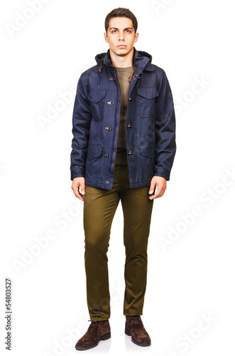 Photo: Man in fashion look isolated on white Man in fashion look isolated on white