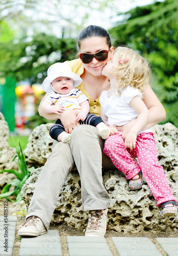 Photo: mother with two children mother with two children