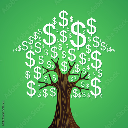 Vector: Real estate tree house cash icons rental concept. Real estate tree house cash icons rental concept.
