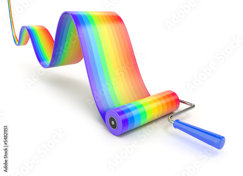 Illustration: Colorful paint roller Colorful paint roller