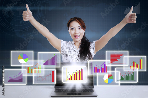 Photo: Businesswoman showing positivity Businesswoman showing positivity
