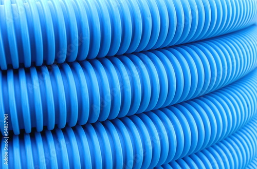 Photo: Blue hose plastic pipe Blue hose plastic pipe
