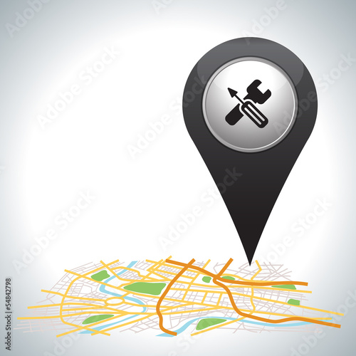Vector: black pointer , Cross services sign on white. black pointer , Cross services sign on white.
