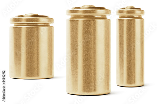 Photo: Three Gold Color Batteries Three Gold Color Batteries