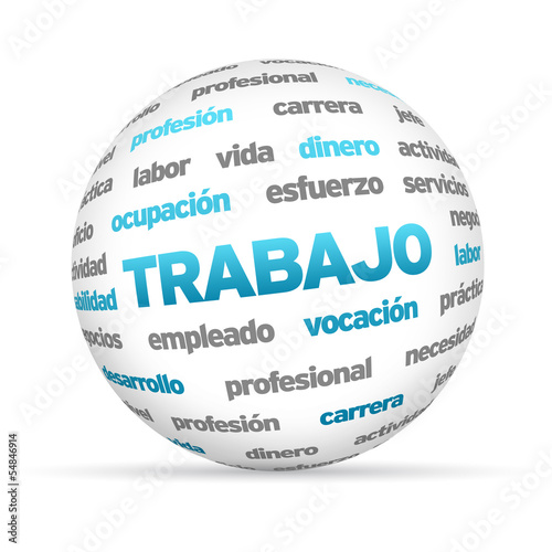 Illustration: 3d Work Word Sphere (In Spanish) 3d Work Word Sphere (In Spanish)