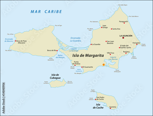 Vector: Isla de Margarita, Venezuela Isla de Margarita, Venezuela