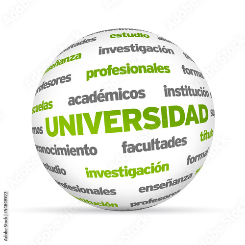 Illustration: 3d University Word Sphere (In Spanish) 3d University Word Sphere (In Spanish)