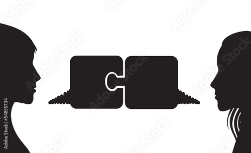 Vector: concept on the theme of communication between people, vector concept on the theme of communication between people, vector