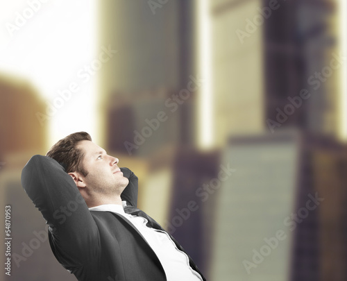 Photo: man sitting in office man sitting in office
