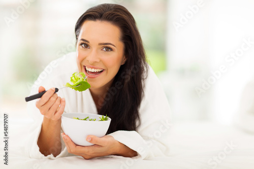 Photo: vegetarian eating fresh green salad vegetarian eating fresh green salad