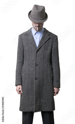 Photo: Smoking Mysterious Mobster Smoking Mysterious Mobster