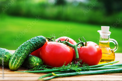 Photo: cucumber and tomatoes cucumber and tomatoes