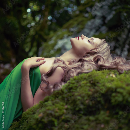 Photo: Beautiful lady in the coniferous forest Beautiful lady in the coniferous forest