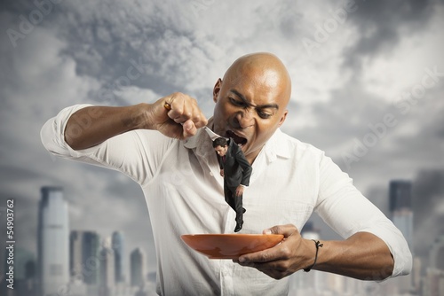 Photo: Hungry businessman Hungry businessman
