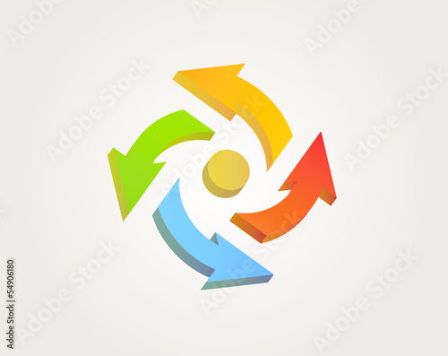 Vector: circle arrows with center point circle arrows with center point