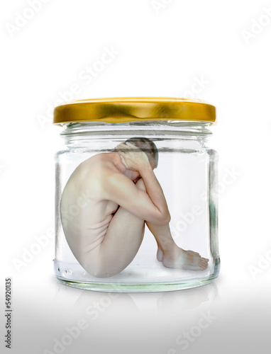 Photo: Man Prisoner in a Jar Man Prisoner in a Jar