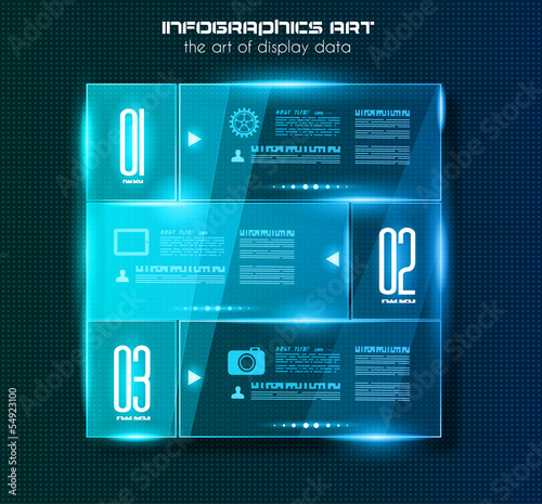 Vector: Infographic design template with glass surfaces. Infographic design template with glass surfaces.