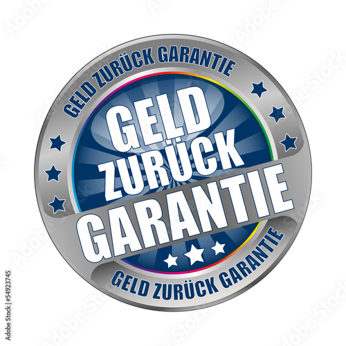 Vector: Bügel Button Geld zurück Garantie Blau Bügel Button Geld zurück Garantie Blau