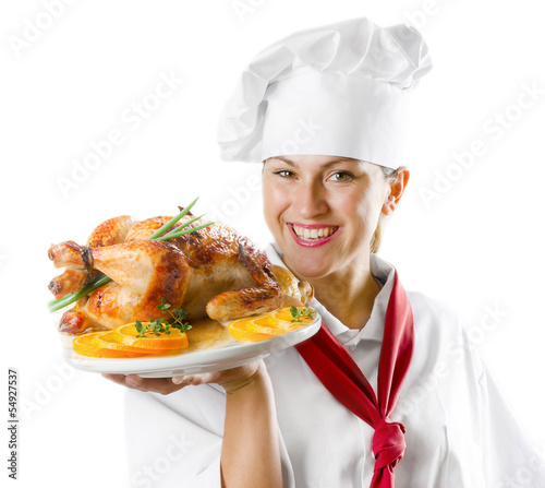 Photo: Young woman chef Young woman chef