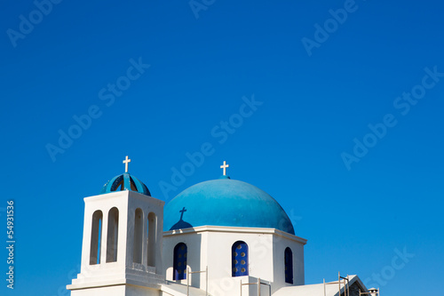 Photo: Rooftop of a gorgeous blue and white orthodox church Rooftop of a gorgeous blue and white orthodox church