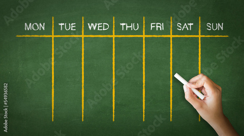 Photo: Weekly Calendar Chalk Drawing Weekly Calendar Chalk Drawing