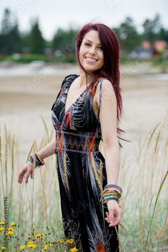 Photo: young hippie girl in boho fashion young hippie girl in boho fashion