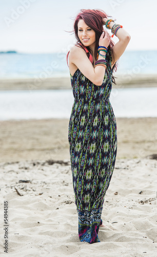 Photo: young hippie girl in boho fashion young hippie girl in boho fashion
