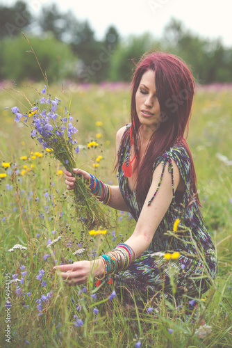 Photo: young hippie girl in boho fashion young hippie girl in boho fashion