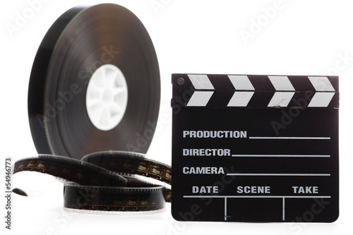Photo: Film reel and cinema clap Film reel and cinema clap