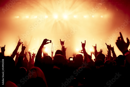 Photo: Jubelnde Konzertbesucher auf Rock-Konzert Jubelnde Konzertbesucher auf Rock-Konzert