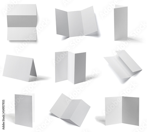 Photo: folded leaflet white blank paper template book folded leaflet white blank paper template book