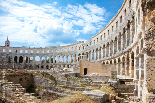 Photo: Roman amphitheatre (Arena) in Pula, Croatia. Roman amphitheatre (Arena) in Pula, Croatia.