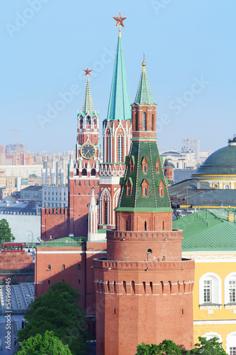 Photo: Spasskaya Tower, Nikolskaya Tower, Corner Arsenal Tower Spasskaya Tower, Nikolskaya Tower, Corner Arsenal Tower