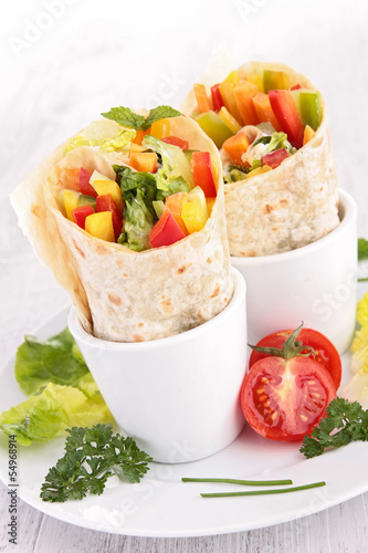 Photo: tortilla wrap with vegetable tortilla wrap with vegetable