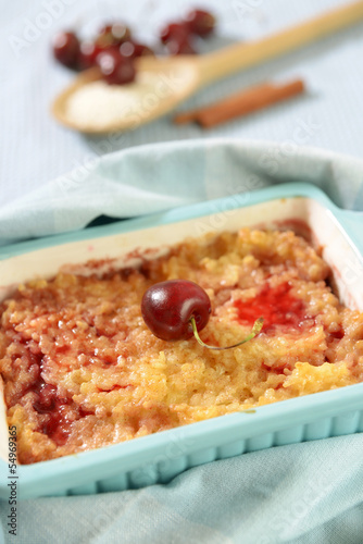 Photo: Überbackener Reisbrei mit Süßkirschen Überbackener Reisbrei mit Süßkirschen