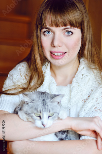 Photo: girl with pet girl with pet