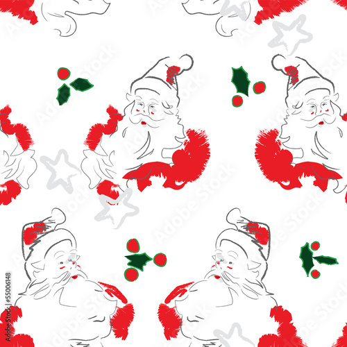 Vector: Cheerful Santa Seamless Pattern Cheerful Santa Seamless Pattern