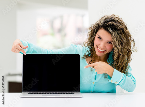 Photo: Business woman with a laptop Business woman with a laptop