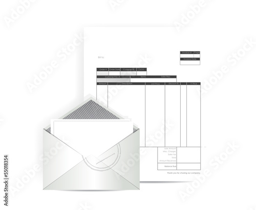 Illustration: invoice receipt mail illustration design invoice receipt mail illustration design