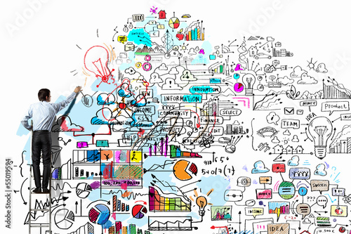 Photo: Businessman drawing sketch Businessman drawing sketch