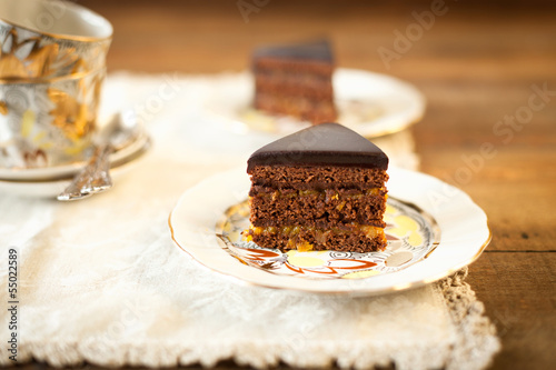 Photo: Sacher chocolate cake Sacher chocolate cake