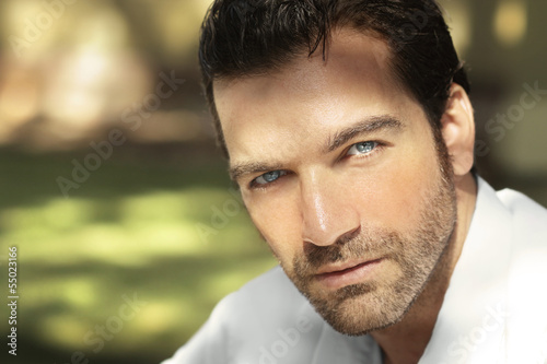 Photo: Man up close Man up close