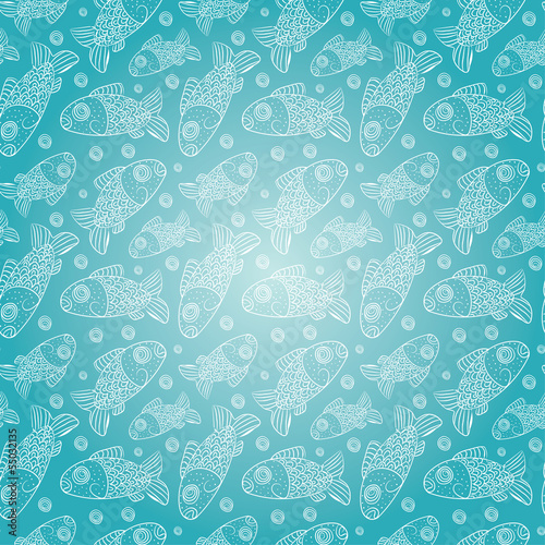 Illustration: Seamless background with fishes Seamless background with fishes