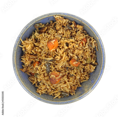 Photo: Vegetable Pilaf In Bowl Top Vegetable Pilaf In Bowl Top