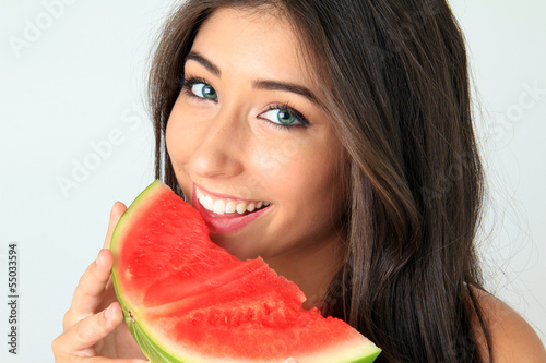 Photo: Girl with watermelon Girl with watermelon