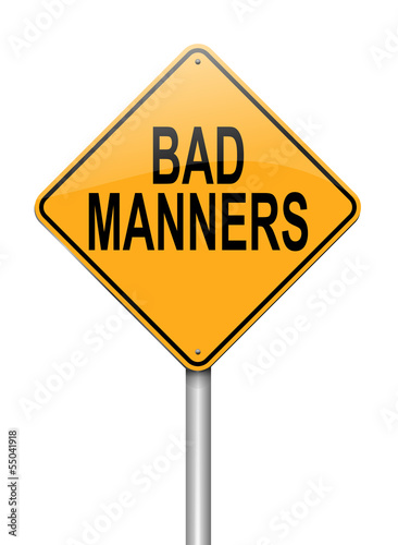 Illustration: Bad manners concept. Bad manners concept.