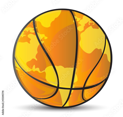 Illustration: basketball world map ball illustration basketball world map ball illustration