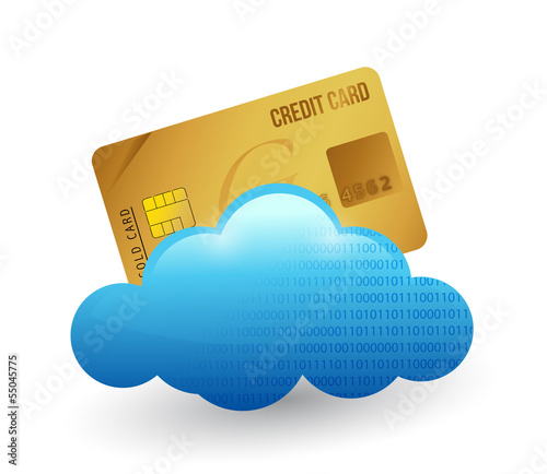 Illustration: credit card and cloud. illustration design credit card and cloud. illustration design
