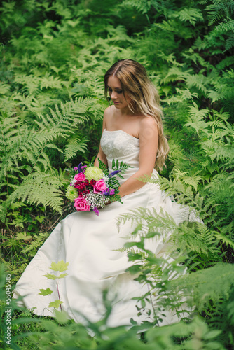 Photo: bride in a green forest bride in a green forest